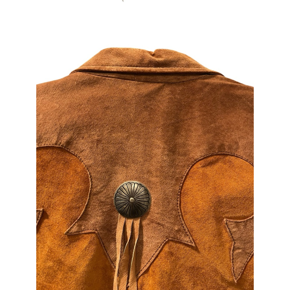 Vintage Pioneer Wear Leather Western Fringe Cropped Jacket Size Medium MINT Cond - Picture 12 of 13